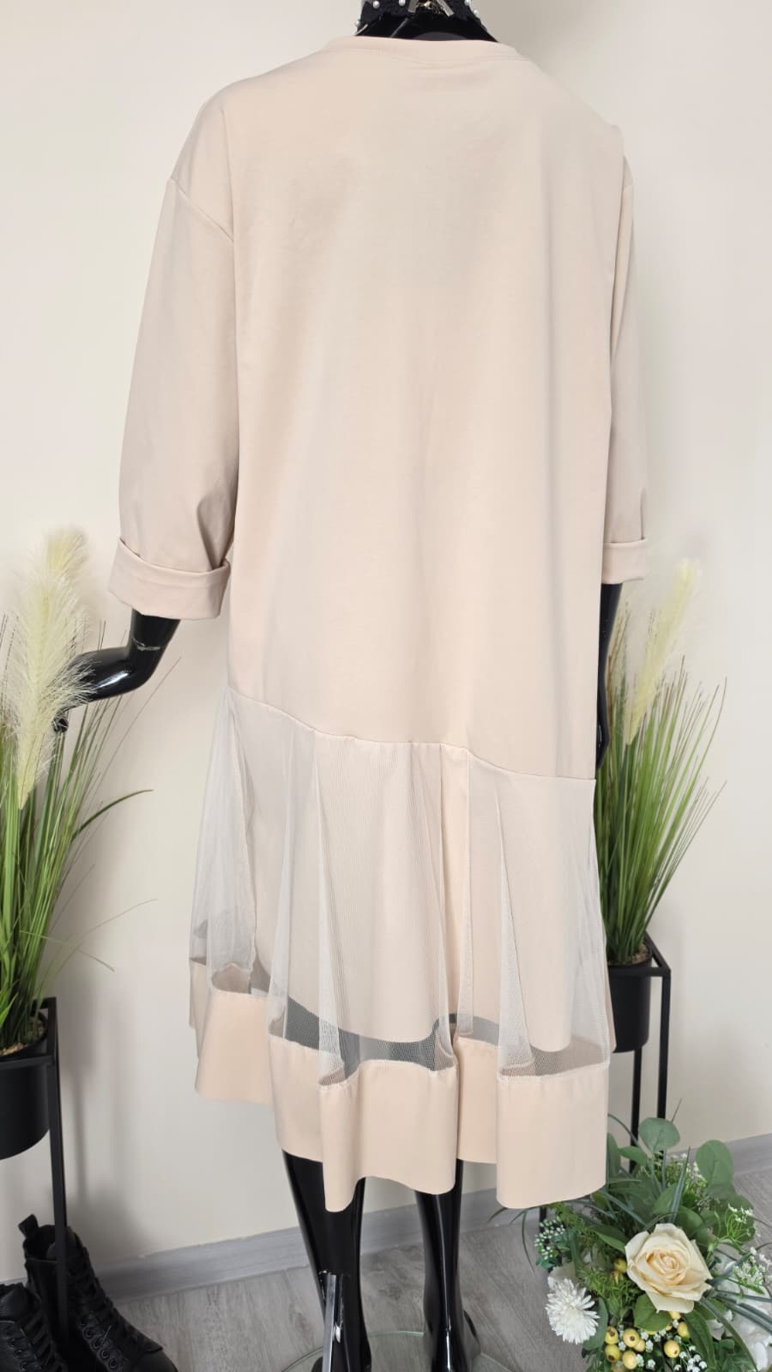 Rochie Midi Blossom-Bej