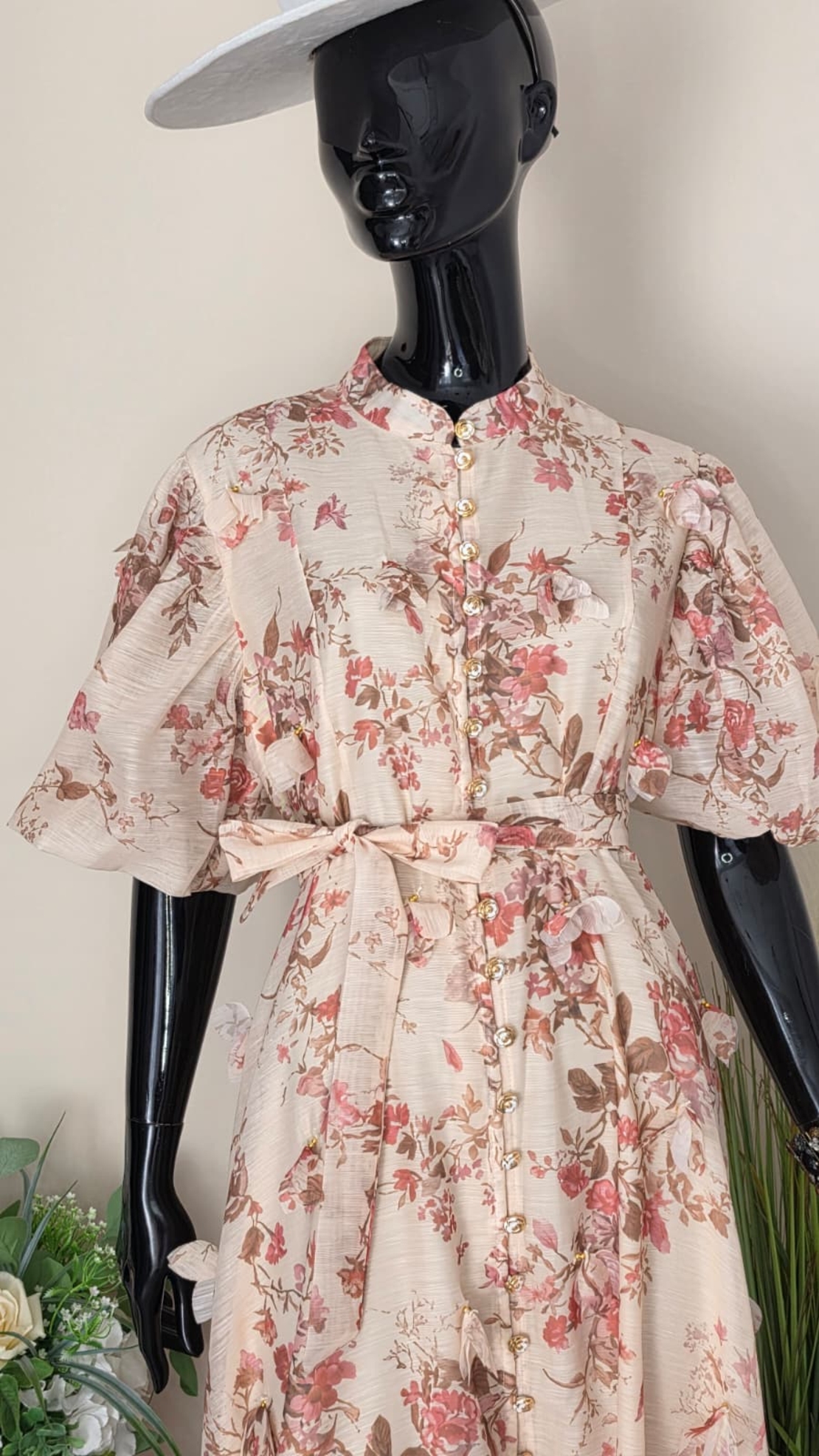 Rochie Aura Floral-Bej