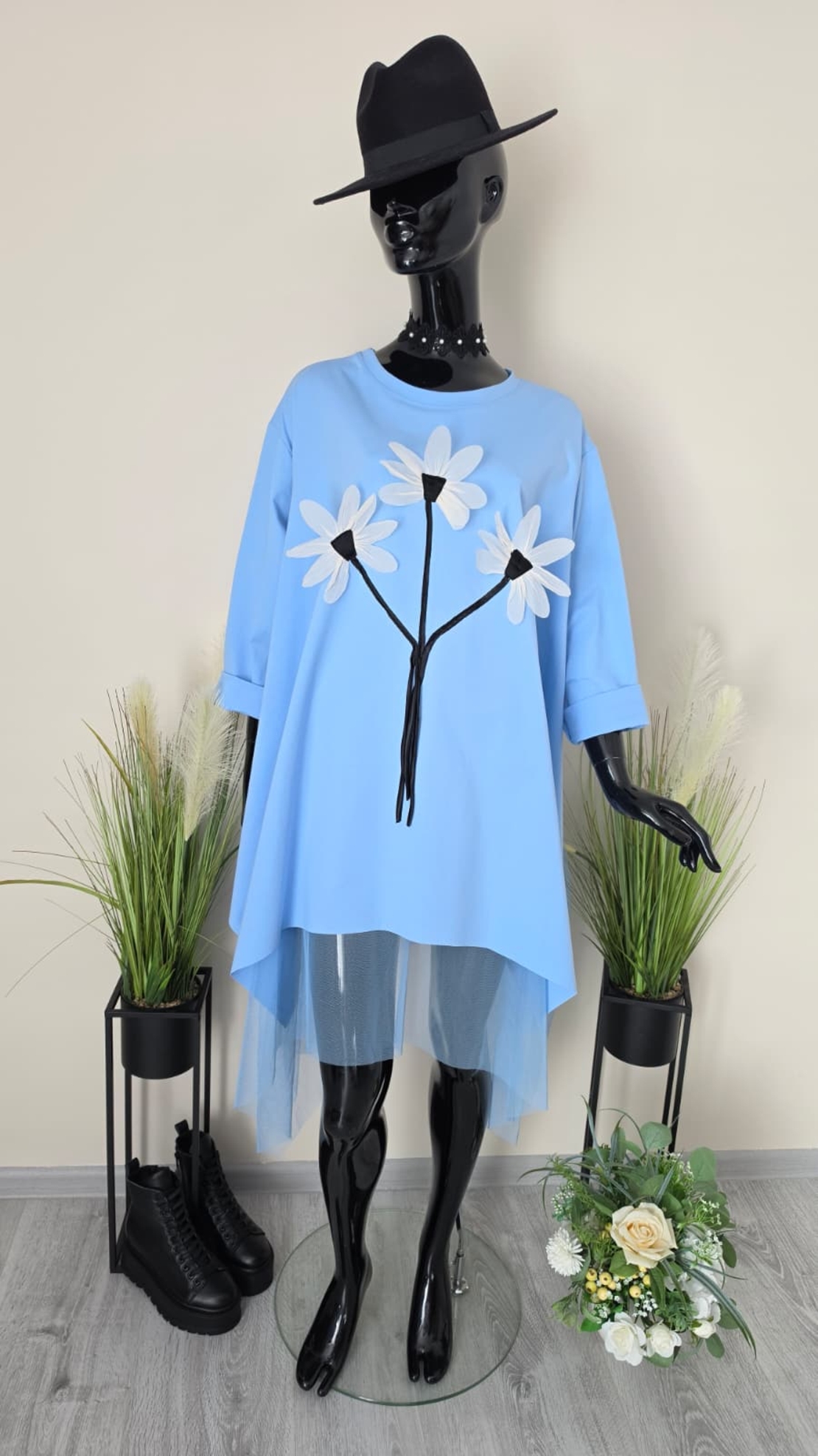 Bluză Margarete-Baby Blue