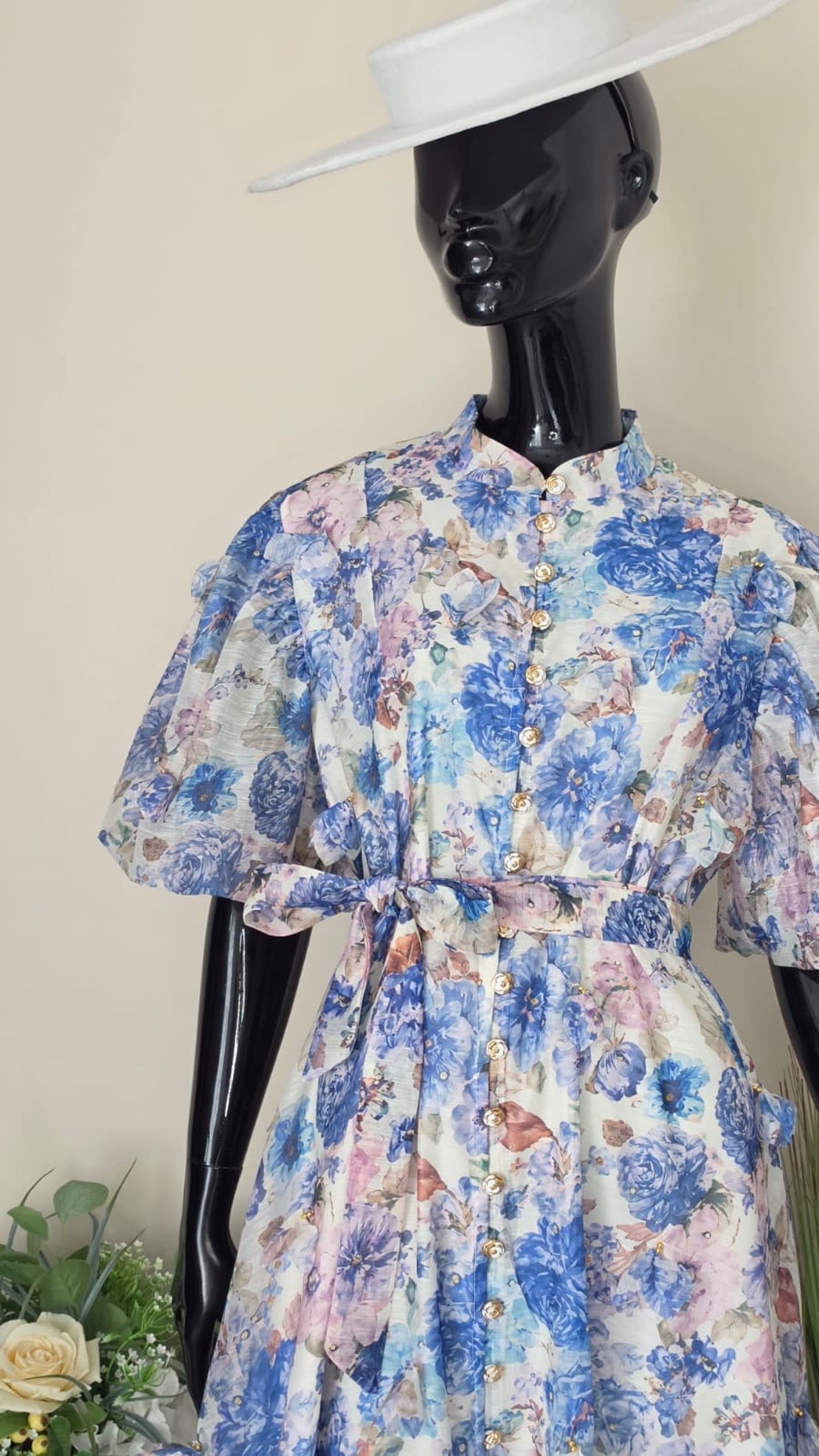 Rochie Aura Floral-Albastru