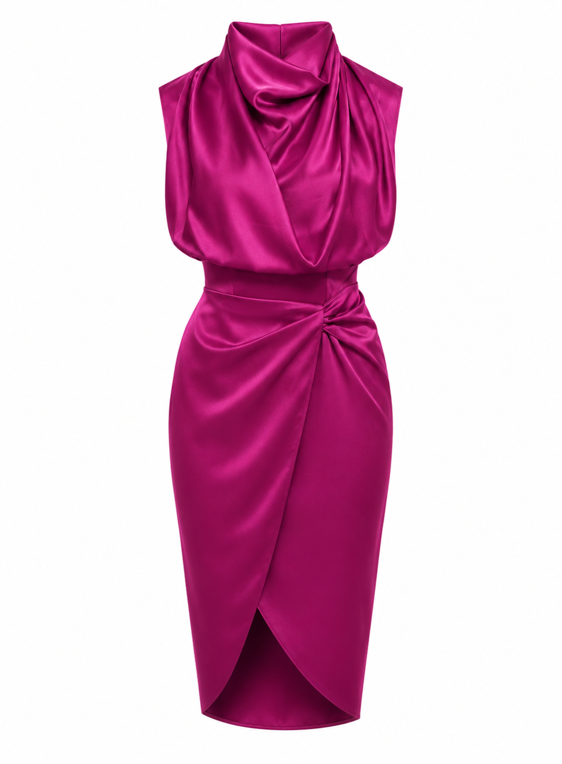 Fuchsia mini satenska haljina