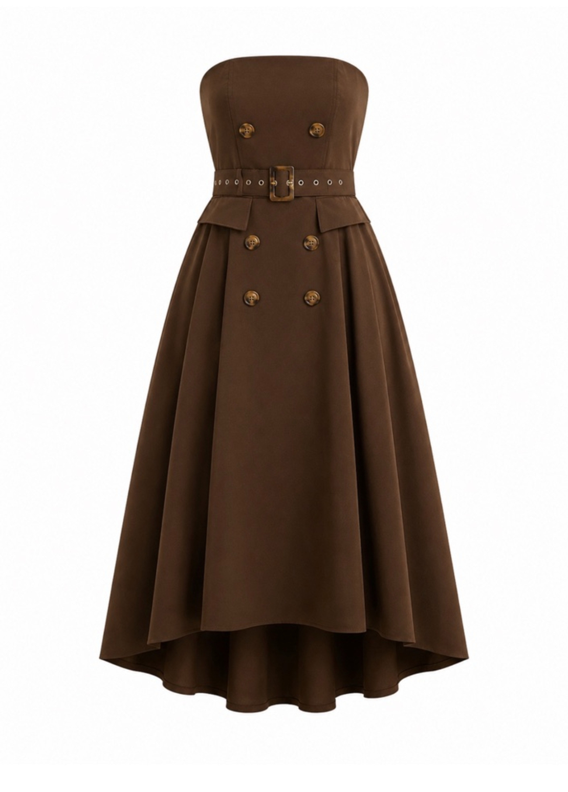Braon midi raincoat haljina