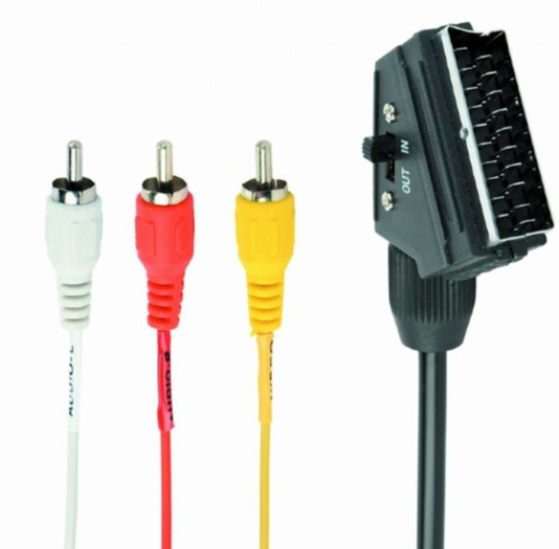 Gembird Bidirectional sa prekidacem RCA to SCART audio-video cable, 1.8 m FO