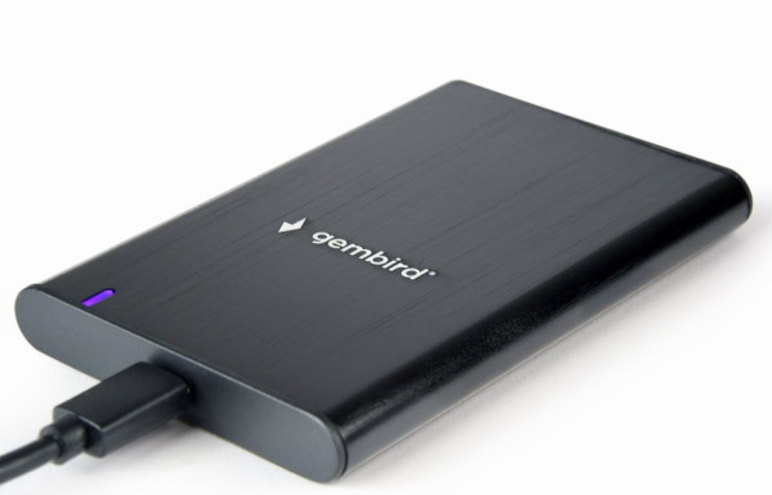 EE2-U3S-6 Gembird USB 3.1 Externo kuciste za 2.5 SATA hard diskove, Type-C, bruseni aluminium,crno