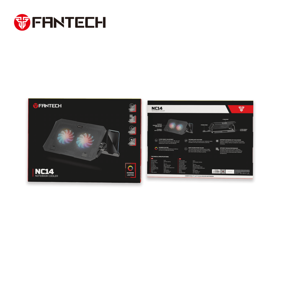 Laptop Cooler Fantech NC14 RGB