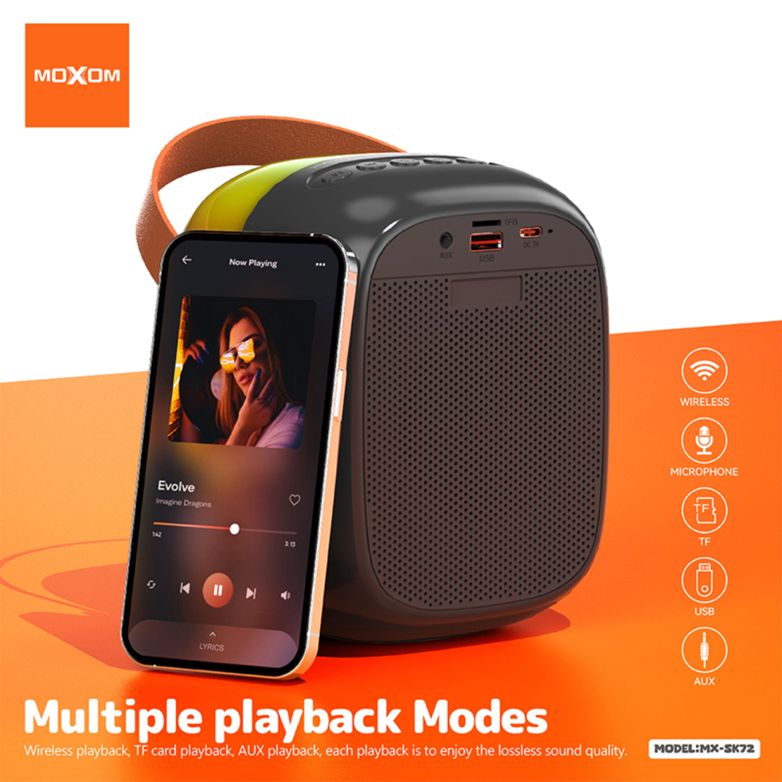 Zvucnik Bluetooth Moxom MX-SK72 braon