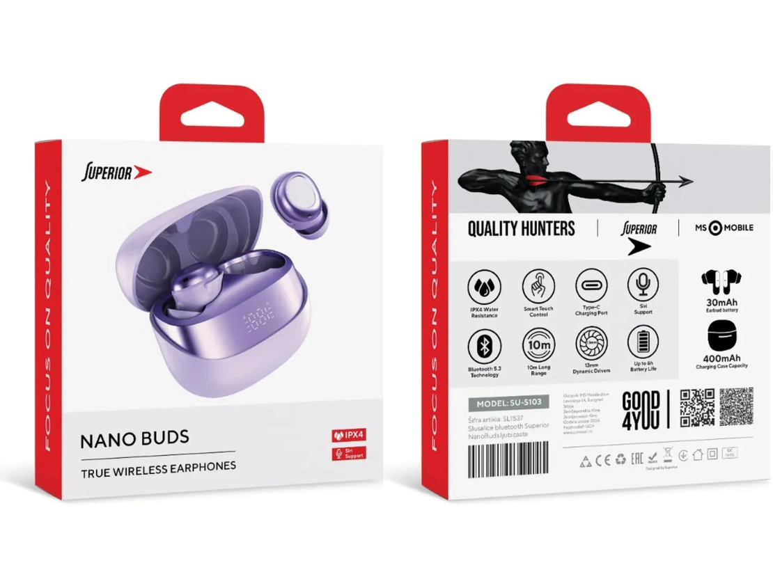 Superior Bluetooth slušalice Nano buds SL1537 SU-S103
