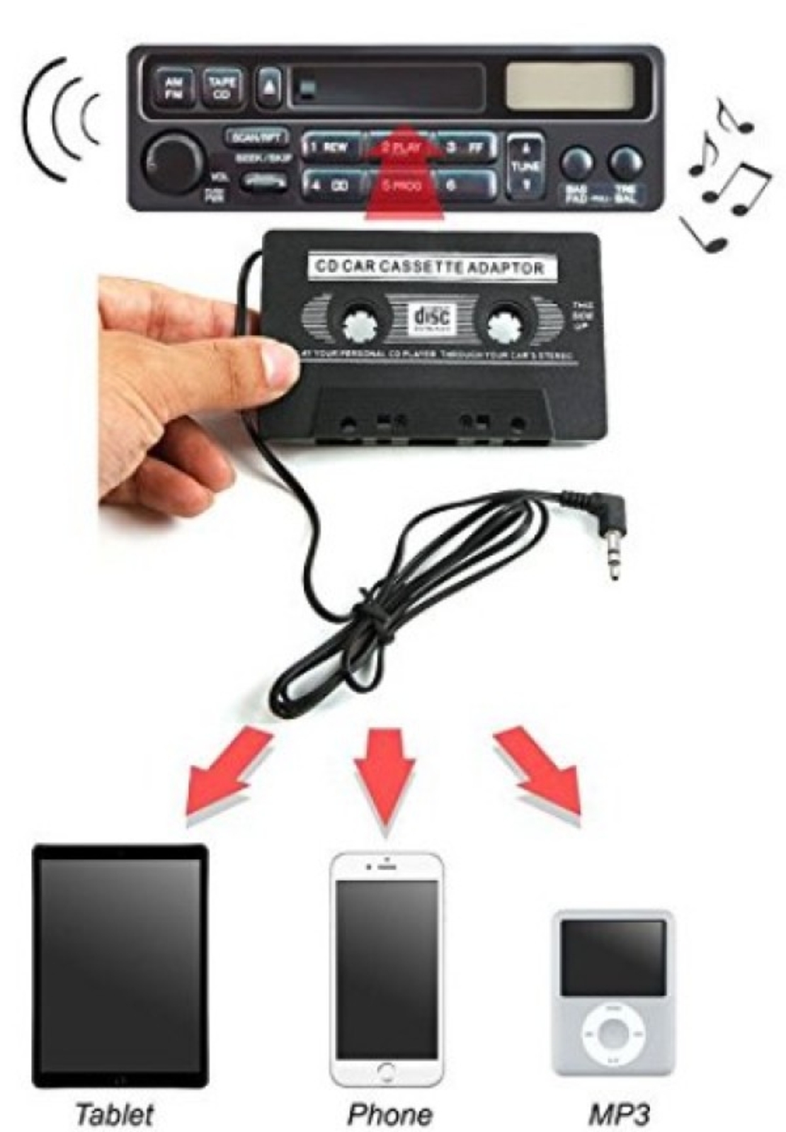 Aux adapter kaseta za auto CAS-080