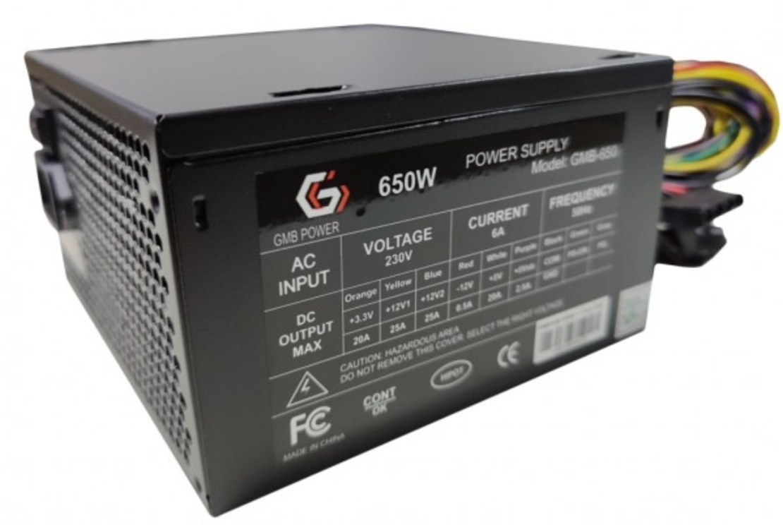 GMB-650-12 sa kutijom ** Gembird napajanje 650W 12cm FAN,20+4pn,4pin,3xSATA,1xIDE 4-pin, 6-pin