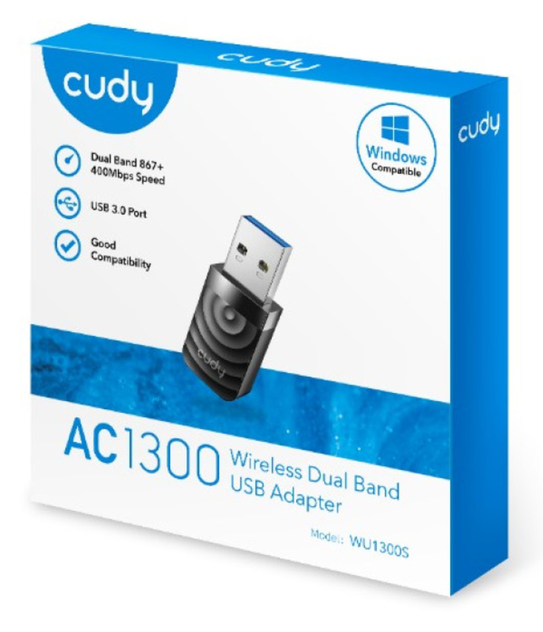 Cudy WU1300S AC1300 WiFi Dual Band USB3.0 MINI adapter, 2.4+5Ghz, 20dBm, 2dBi longe range