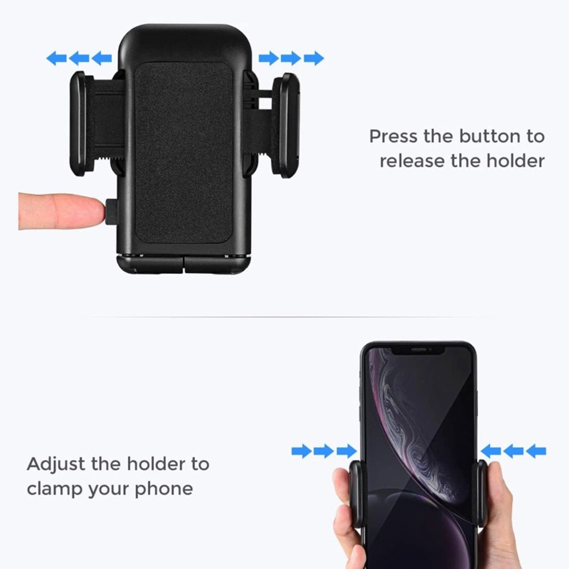 Auto drzac za telefon za vetrobran crni
