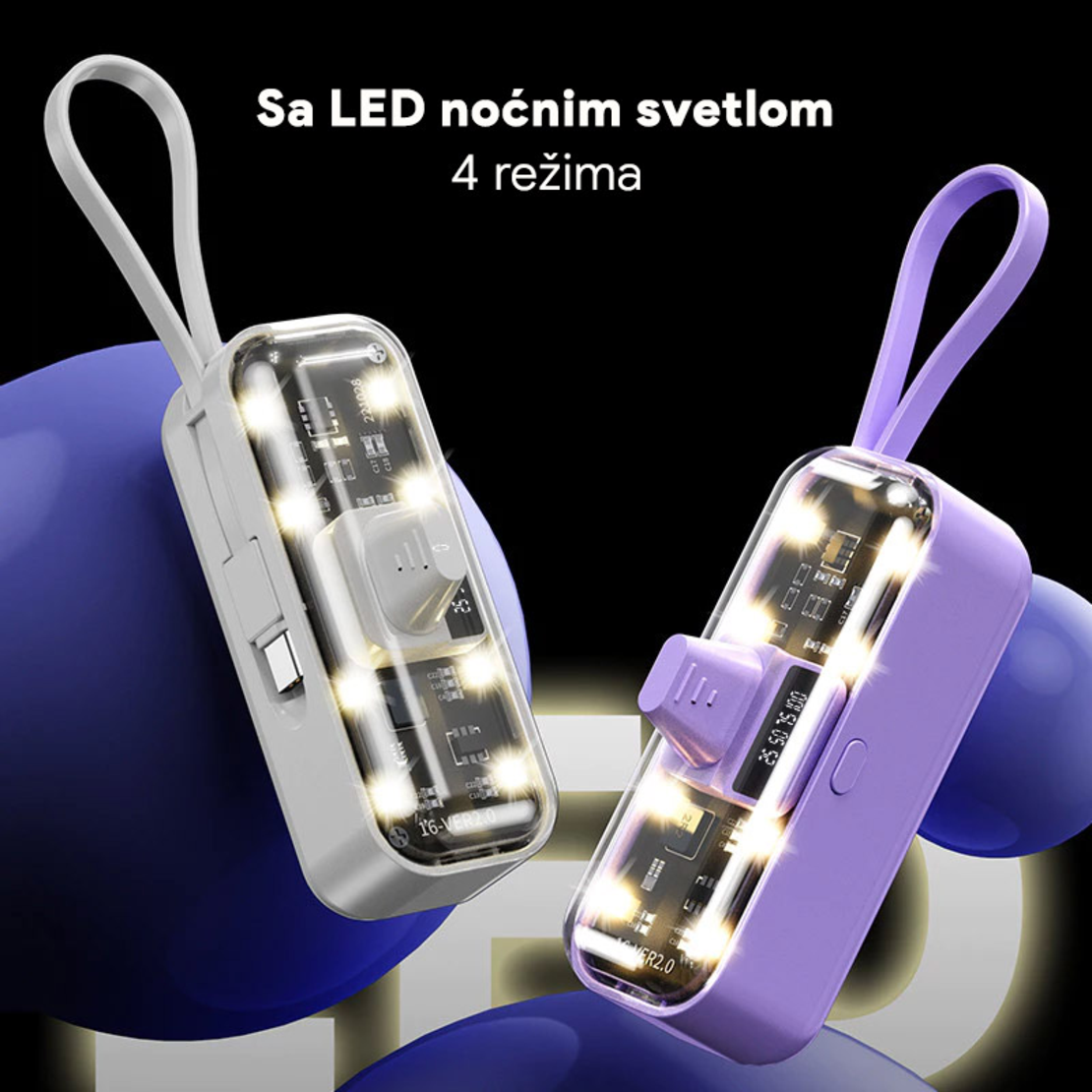 Back up baterija privezak Oxpower 5000mAh lightning crna