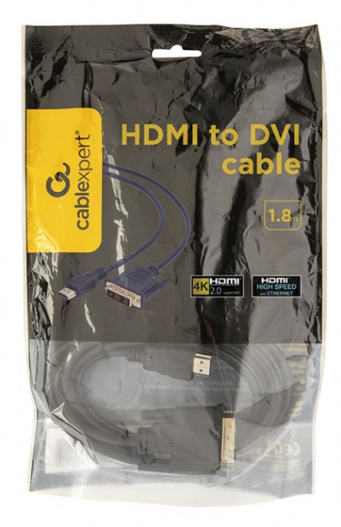 Gembird HDMI to DVI male-male kabl 1,8m