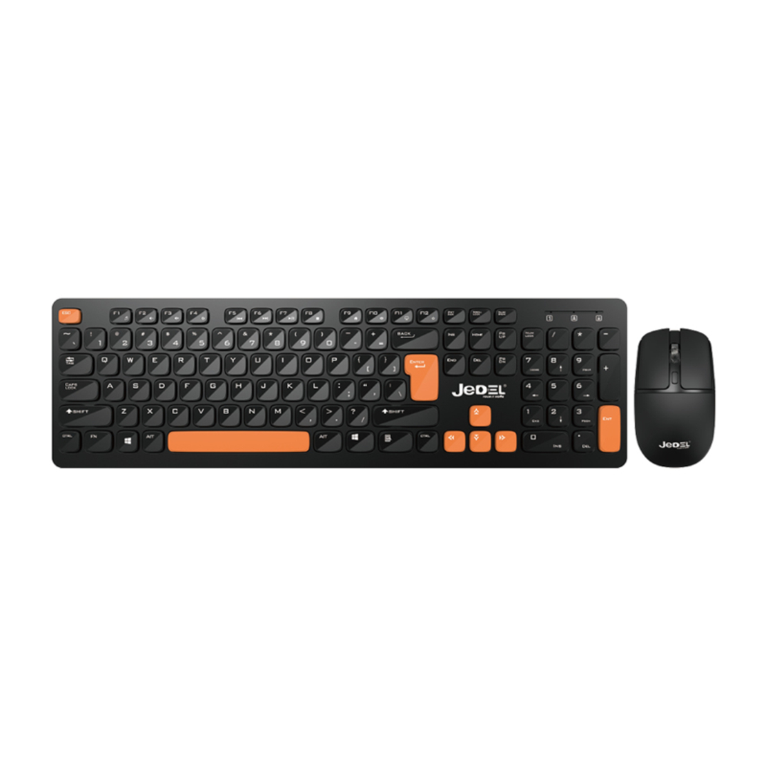 Tastatura bezicna i mis bezicni WS750 crno-narandzasta JEDEL
