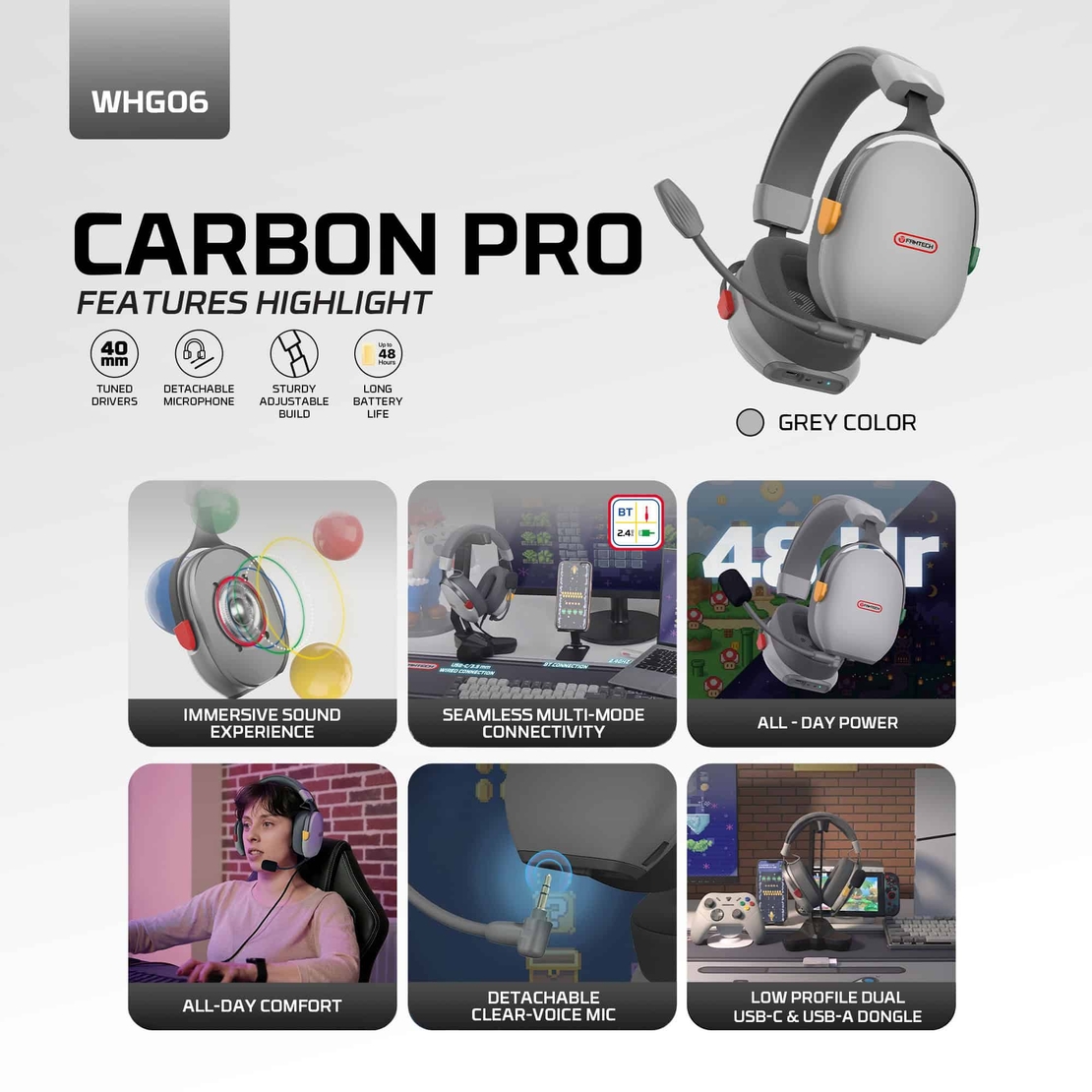 Slušalice Bluetooth Fantech WHG06 Carbon Pro