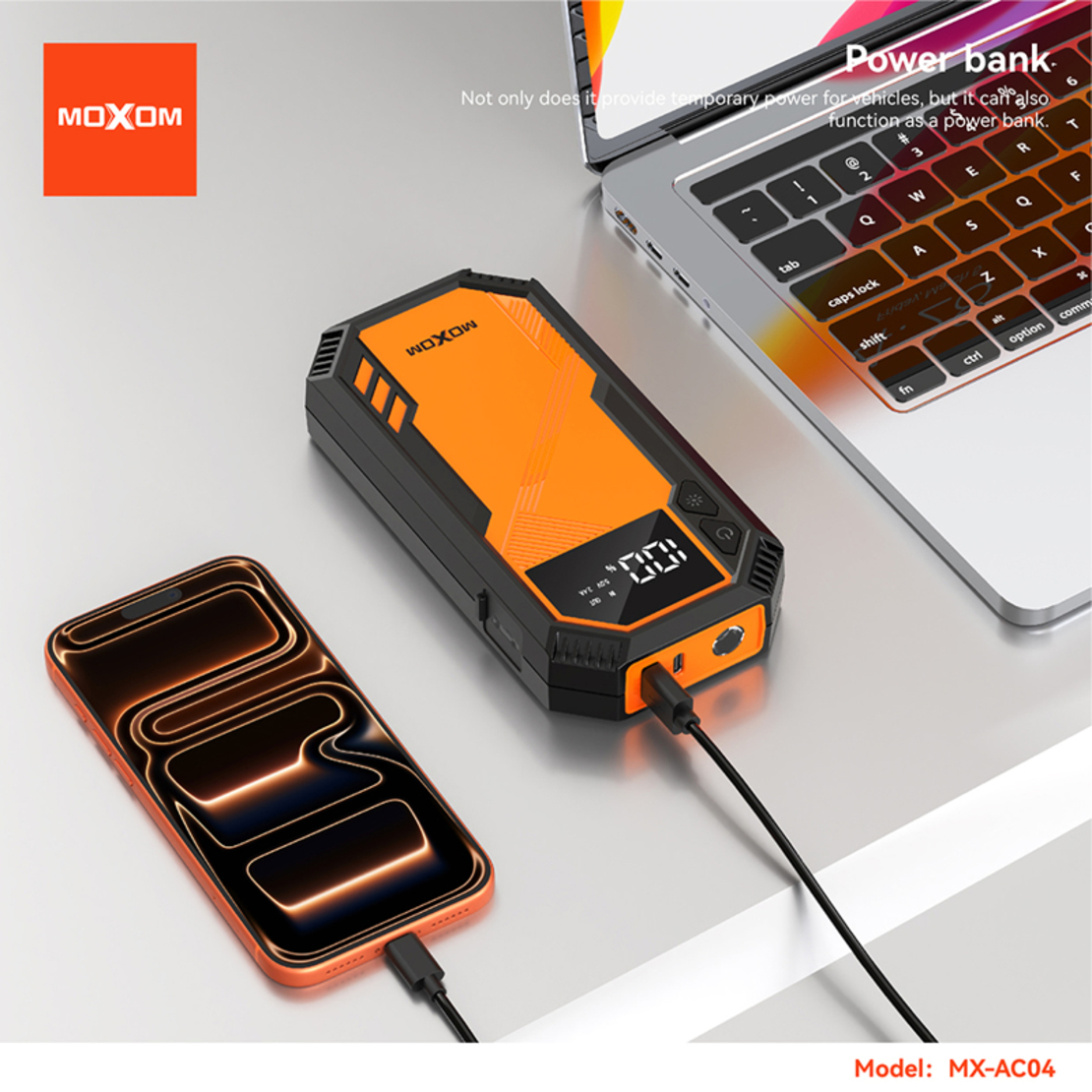 Starter sa power bankom Moxom MX-AC04 narandzasta
