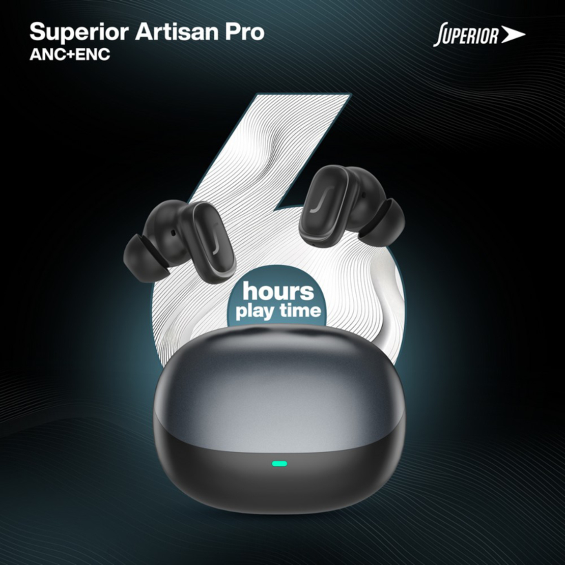 Slusalice bluetooth Superior Artisan Pro ANC+ENC crne