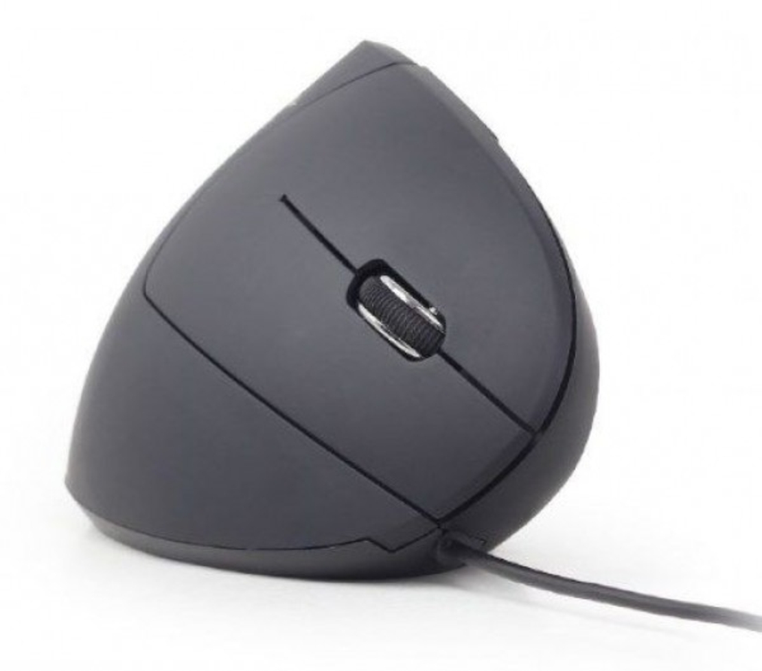 MUS-ERGO-01 Gembird Ergonomski 6-tastera opticki mis, crna 95mm