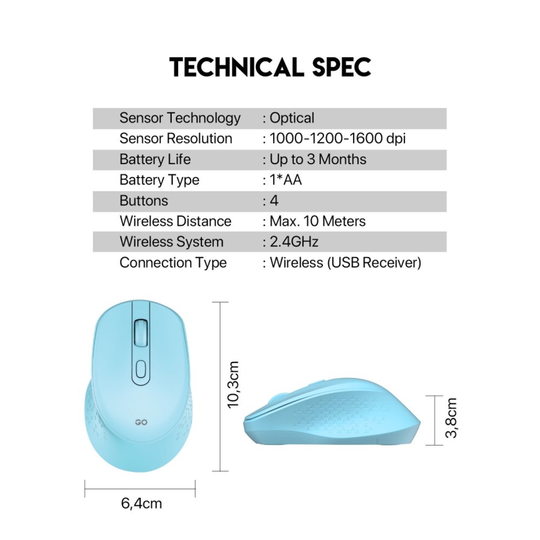 Mis Wireless Fantech W606 GO plavi