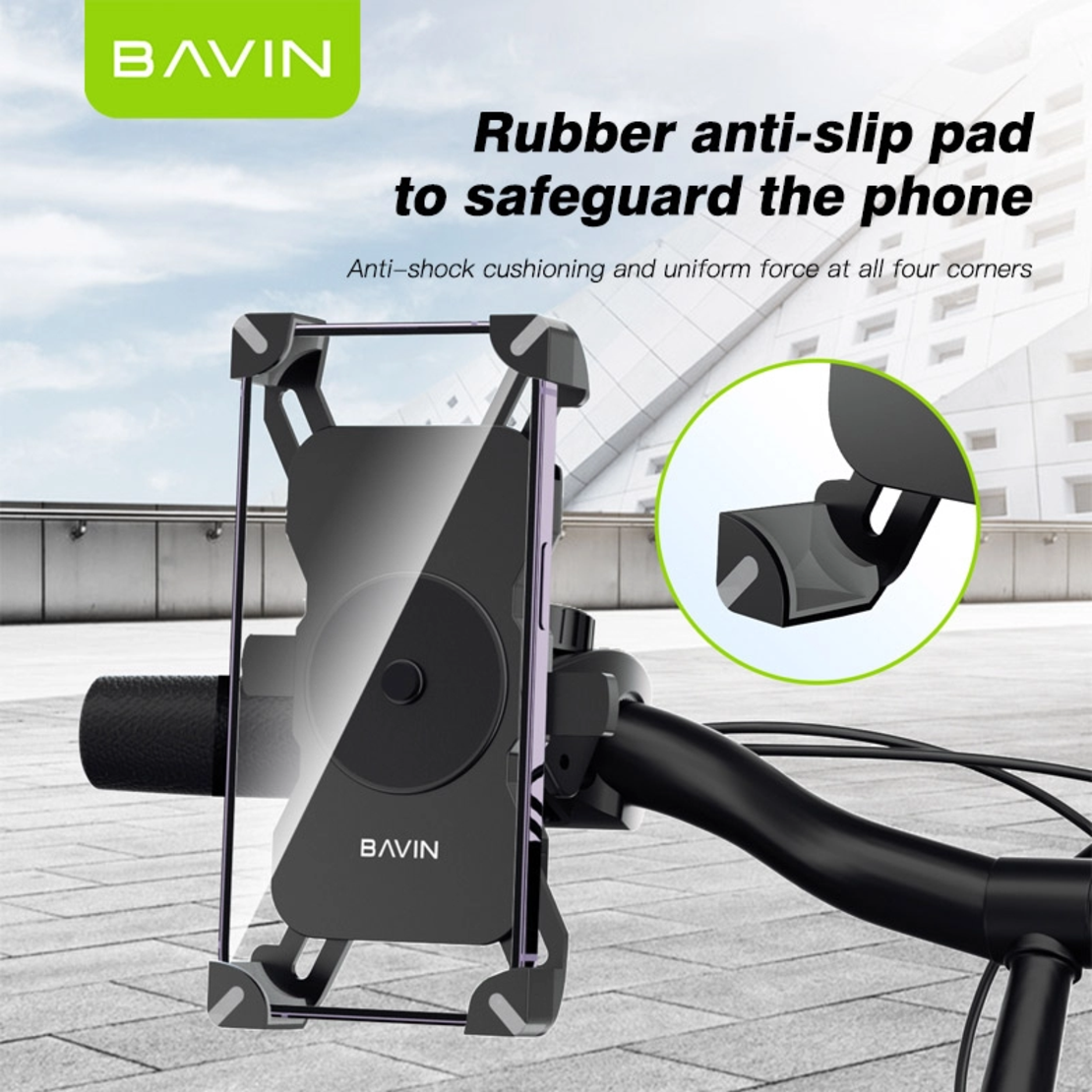 Drzac za telefon za bicikl Bavin PC1027 crni