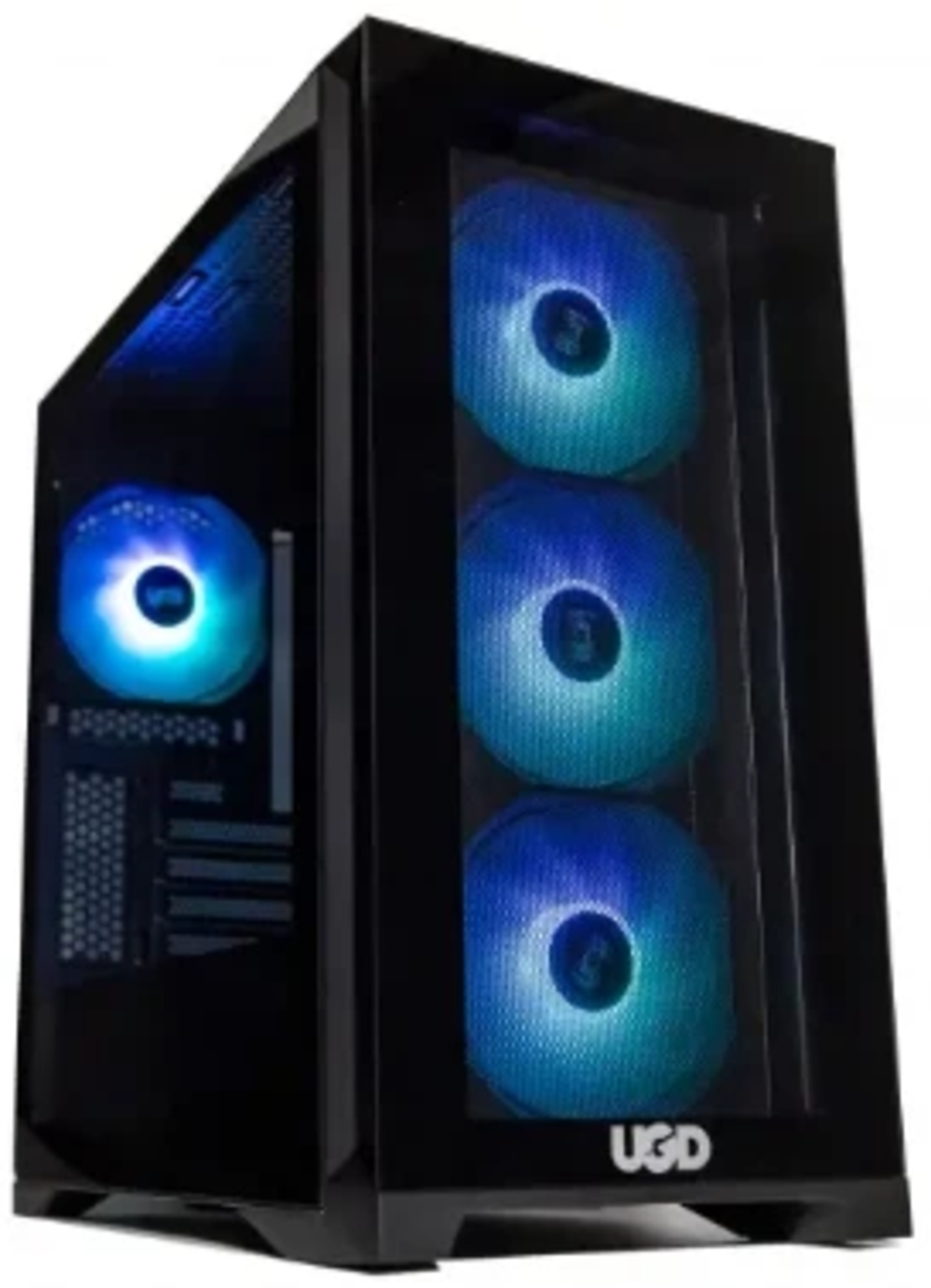 Kuciste UGD Falcon AM19, micro ATX, providna stranica, ugradjena 4xRGB kulera, Crno,Mid Tower