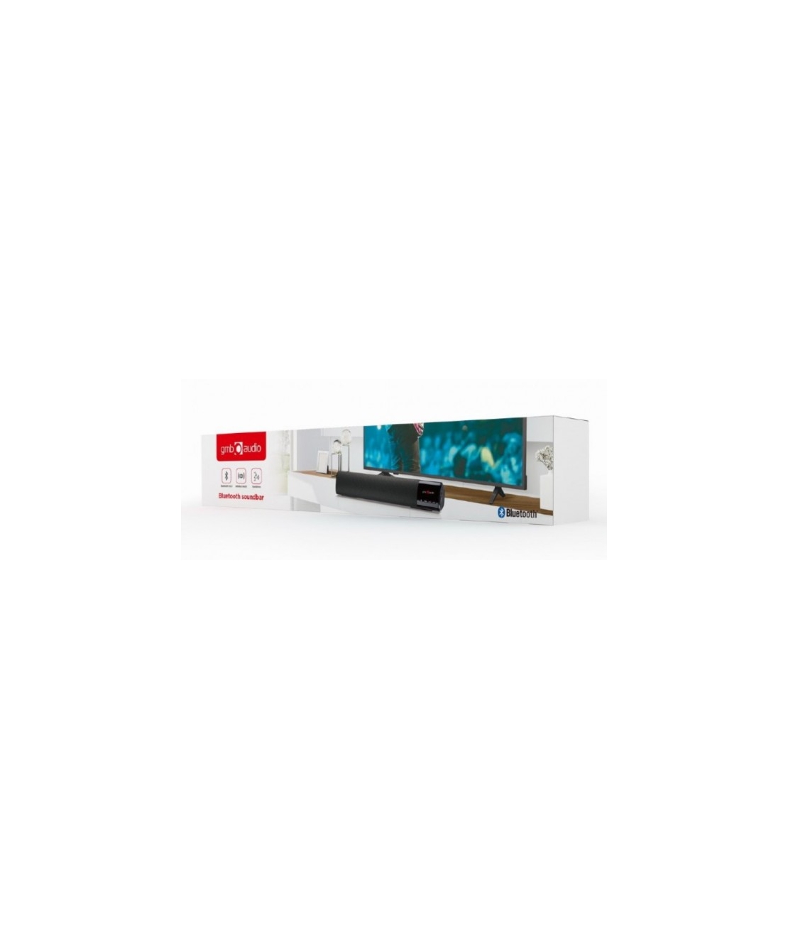 SPK-BT-BAR400-01 Gembird Bluetooth speaker soundbar 2x5W FM, USB, SD, AUX, mikrofon, black