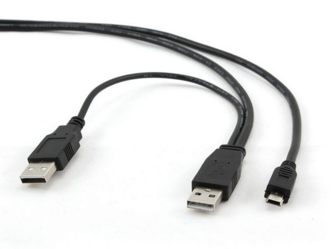 Gembird Dual USB 2.0 A-plug to MINI 5pina kabl 0.9m