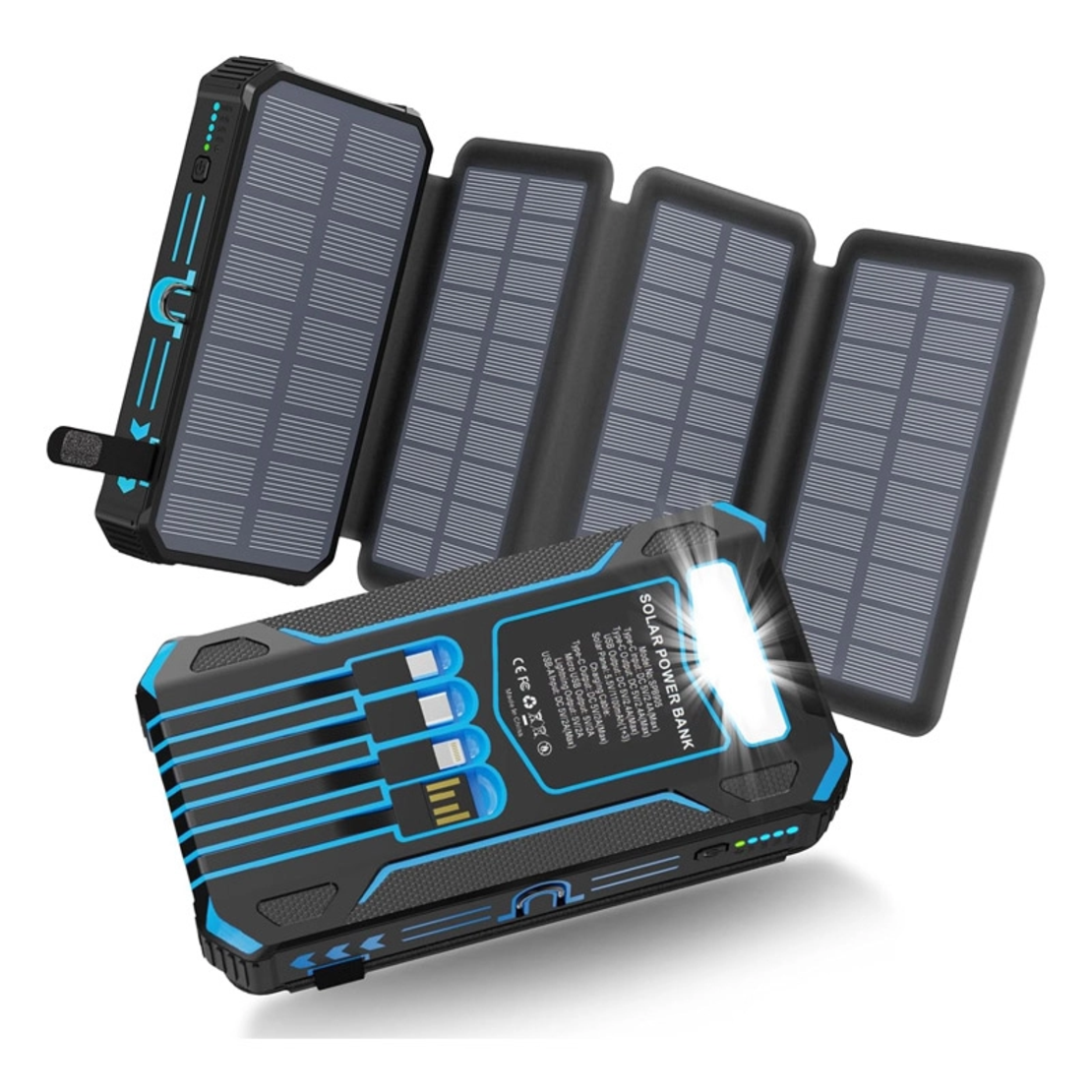 Solarni Power Bank 905-IE 20000 mAh sa LED lampom plavi