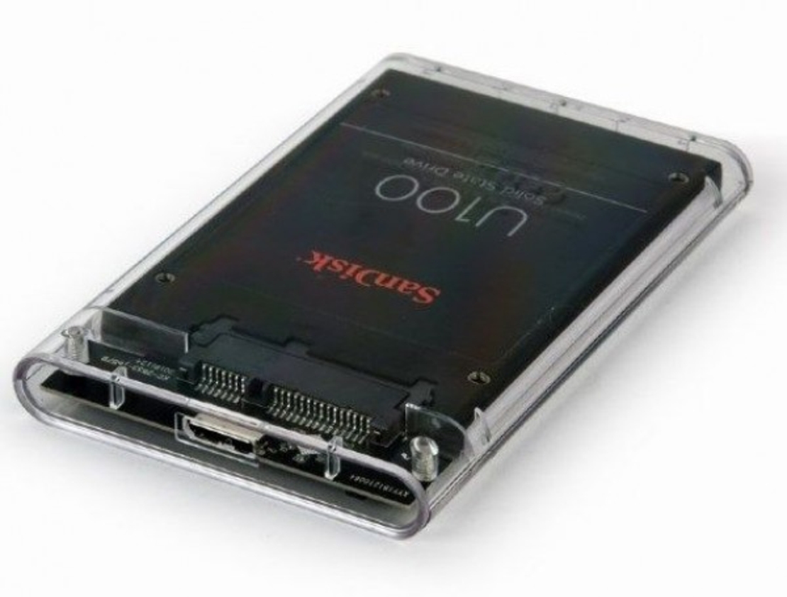 EE2-U3S9-6 Gembird USB 3.0 Externo kuciste za 2.5 SATA hard diskove 9,5mm transparentni + futrola