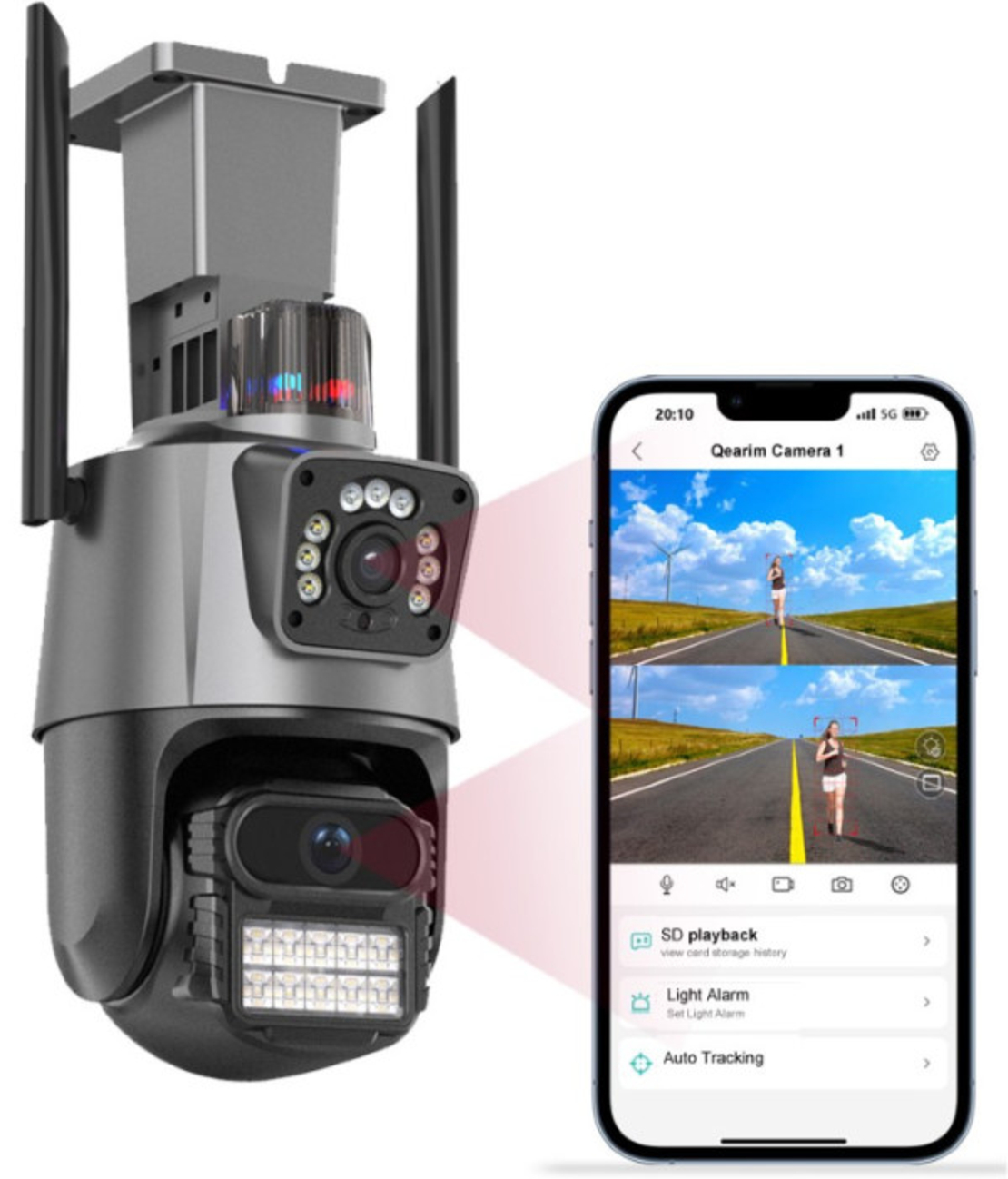CAM-IP6MP-EP11-QQ GMB kamera 6 mpix microSD iCSee xmeye pro app Two-way voice PTZ ip66,3.6mm+3.6mm