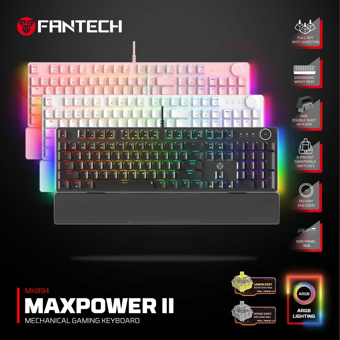 Gejmerska mehanicka tastatura Fantech MK894 Maxpower II yellow switch