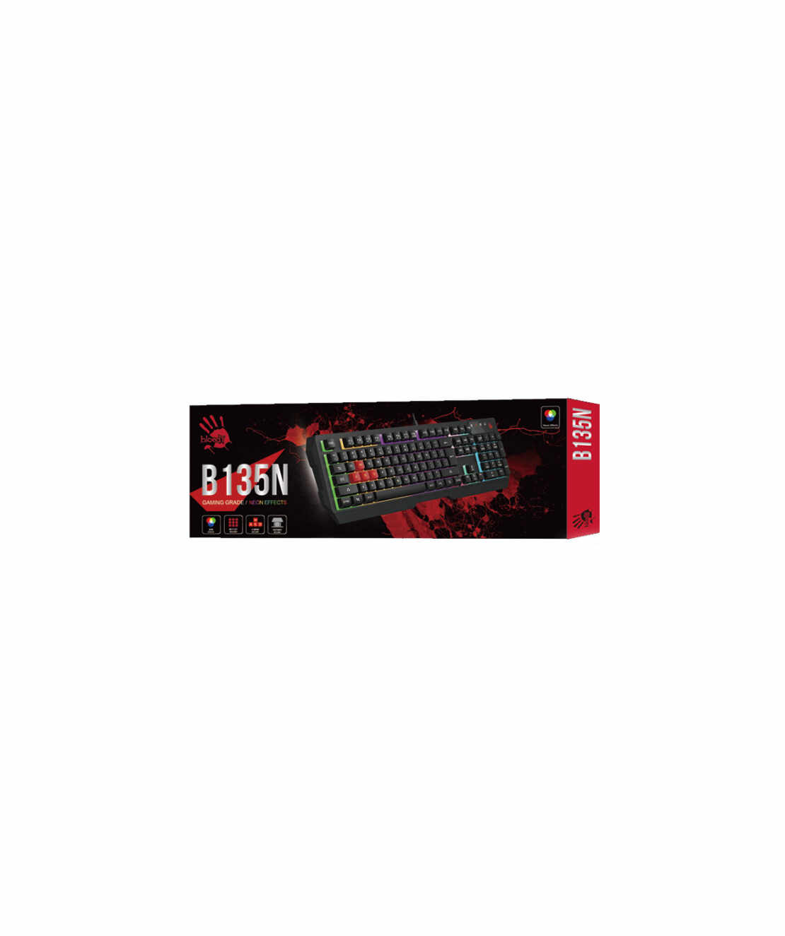 A4-B135N A4Tech Bloody Gejmerska svetleca tastatura(NEON LED), black, USB, US layout