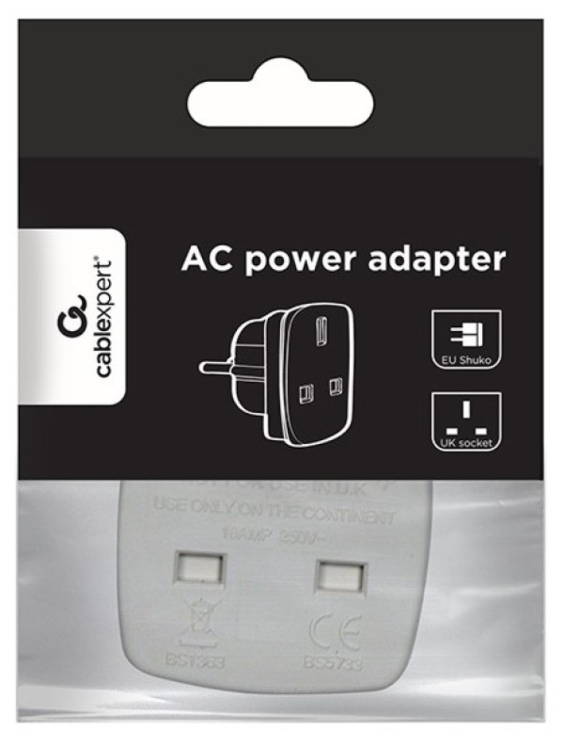 Travel adapter A-AC-UKEU-001 Gembird UK na EU suko 7.5A