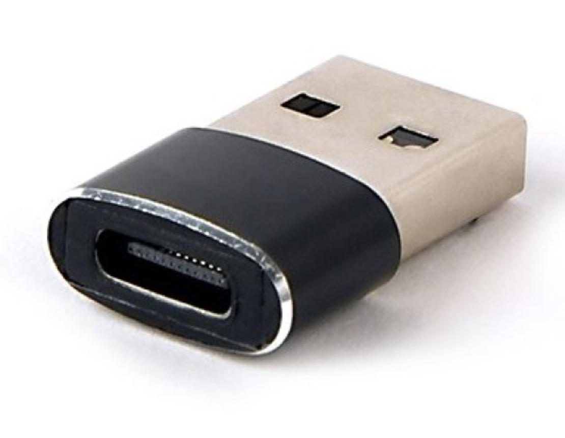 Gembird USB AM to Type-C female adapter, black