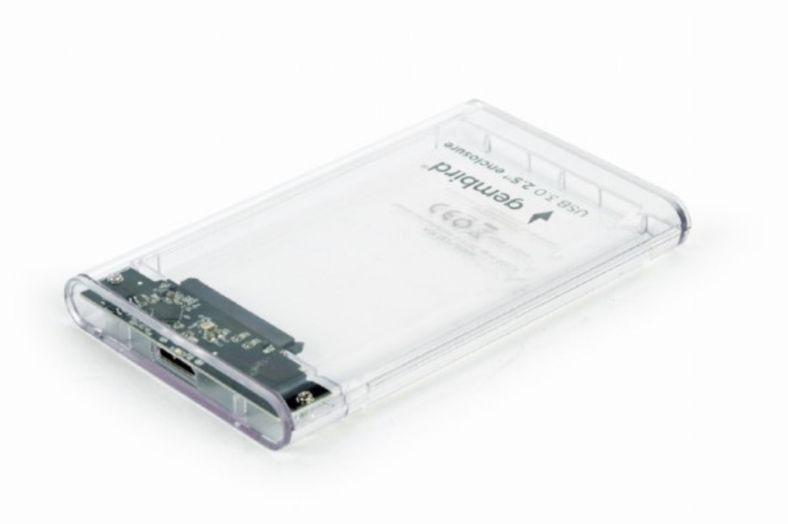 EE2-U3S9-6 Gembird USB 3.0 Externo kuciste za 2.5 SATA hard diskove 9,5mm transparentni + futrola