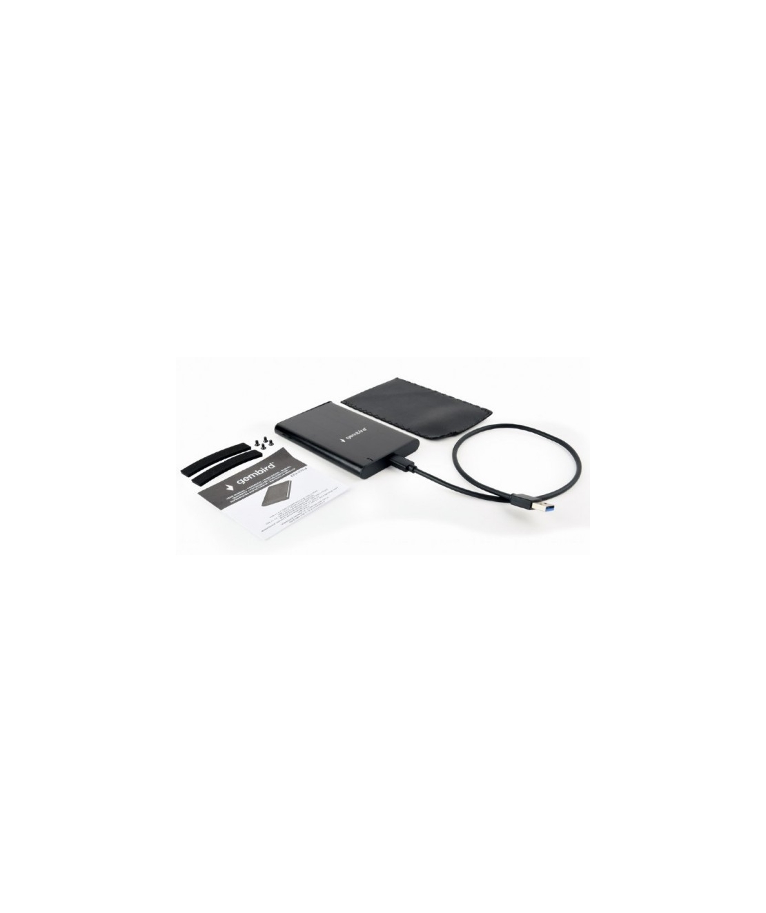 EE2-U3S-6 Gembird USB 3.1 Externo kuciste za 2.5 SATA hard diskove, Type-C, bruseni aluminium,crno