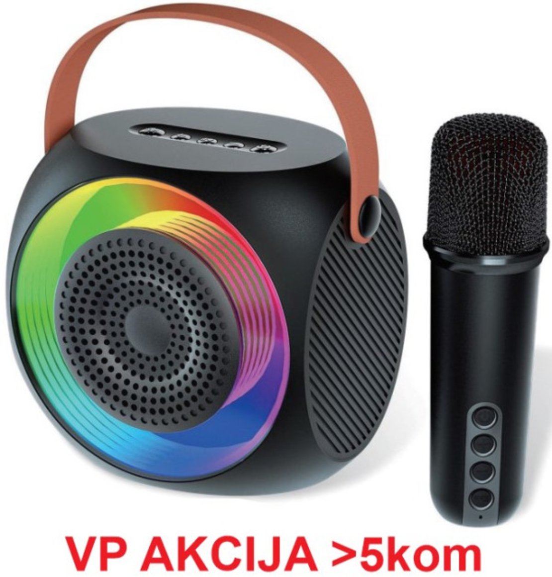 SPK-L2 ** Gembird Bluetooth karaoke zvucnik RGB,10W,1800mAh, USB, microSD, AUX +mikrofon 500mAh(1360