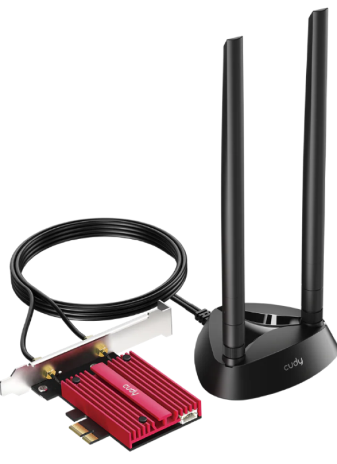 Cudy WE9300S,BE9300 Wi-Fi 7 Bluetooth 5.4 PCI-E Adapter,5.7 Gbps + 2.8 Gbps + 688 Mbps WiFi