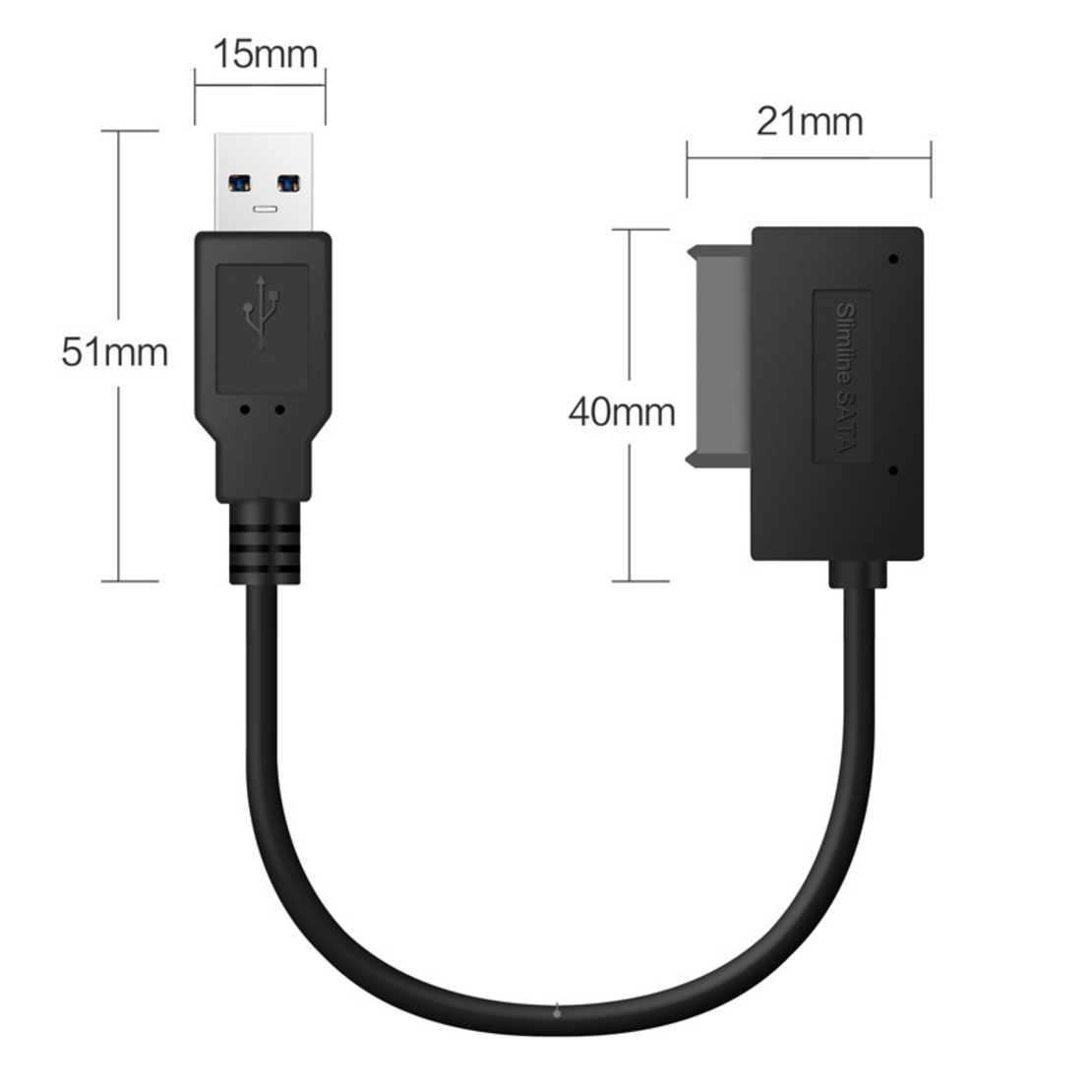 Adapter USB 3.0 na SATA 7+6 13pin za laptop opticki uredjaj