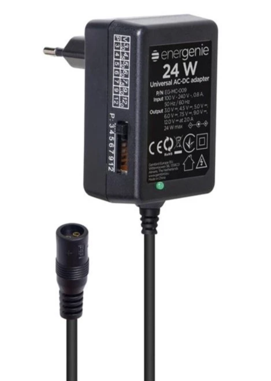 Gembird 24W Univerzalni AC-DC adapter 220V/24W