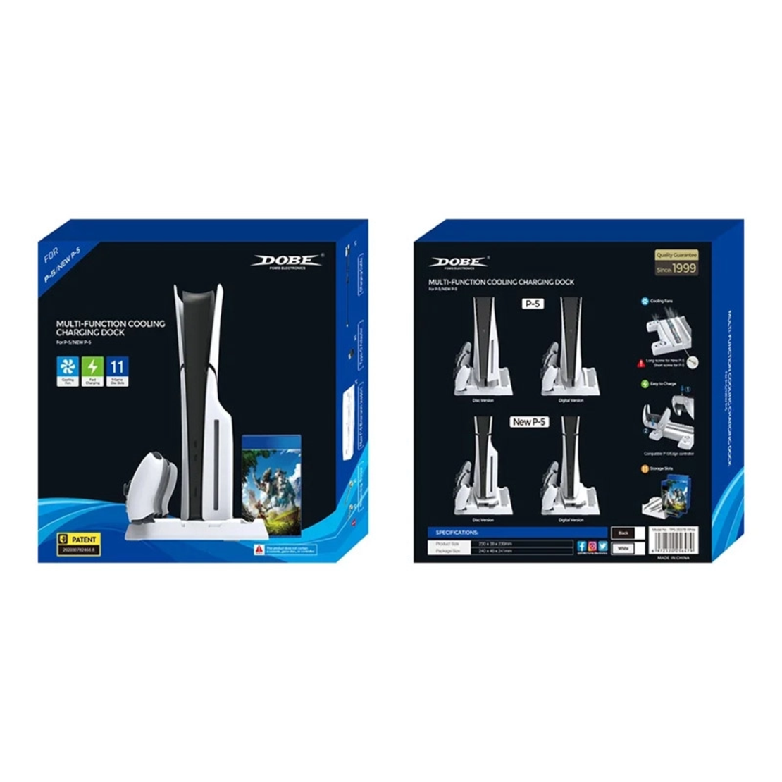 Stalak za PS5/PS5 SLIM DOBE multifunkcionalni TP5-3537B beli