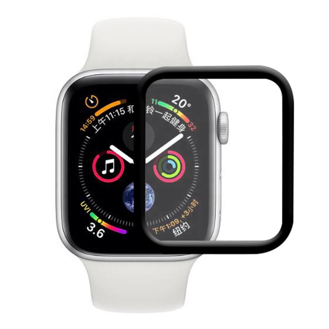 Zastitno staklo za Apple Watch Full glue curved 45 mm