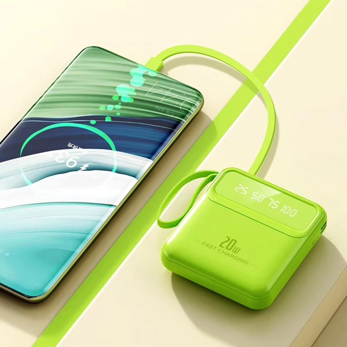 Power Bank Fast Charger 20000 mAh ljubicasti