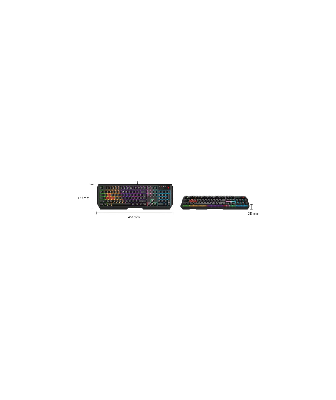 A4-B135N A4Tech Bloody Gejmerska svetleca tastatura(NEON LED), black, USB, US layout