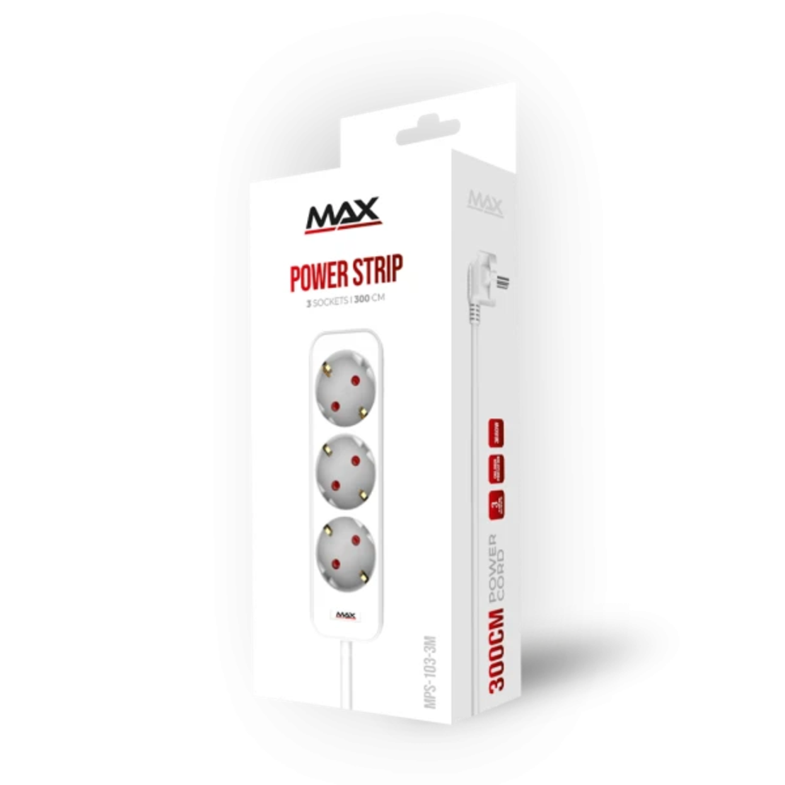 Produžni kabl 3 utičnice 1.4m Max MPS-103-1.4M Beli