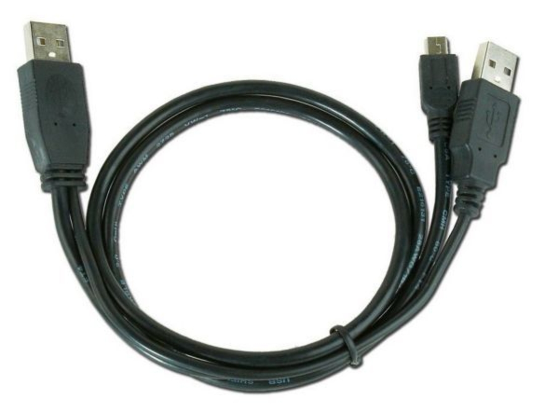 Gembird Dual USB 2.0 A-plug to MINI 5pina kabl 0.9m
