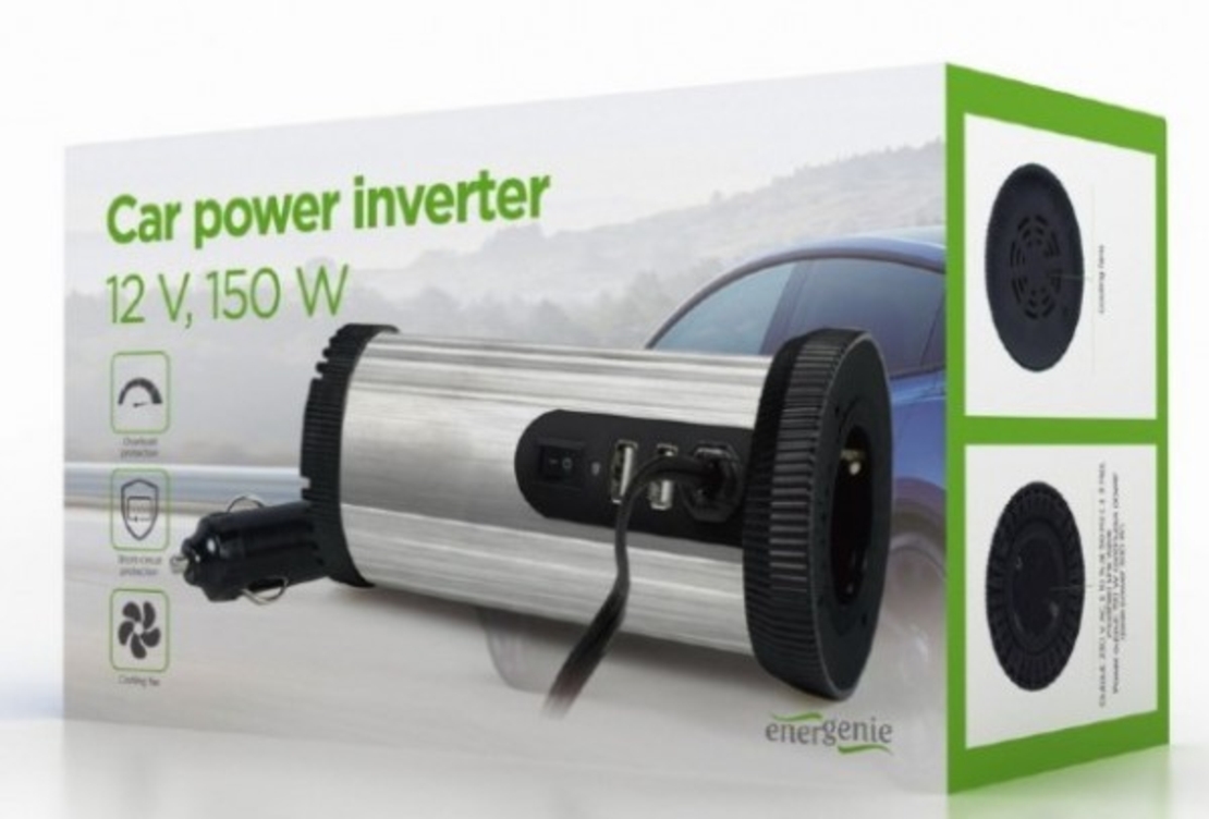 EG-PWC150-01 Gembird 12V Auto inverter DC/AC 150W+USB port