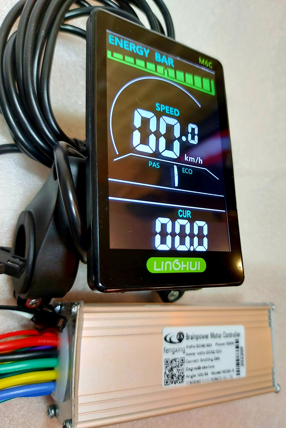  Синусный контроллер для Kugou м5- 48v/60v; 28A+2A + M6 цветной led дисплей c выносным пультом управления. 