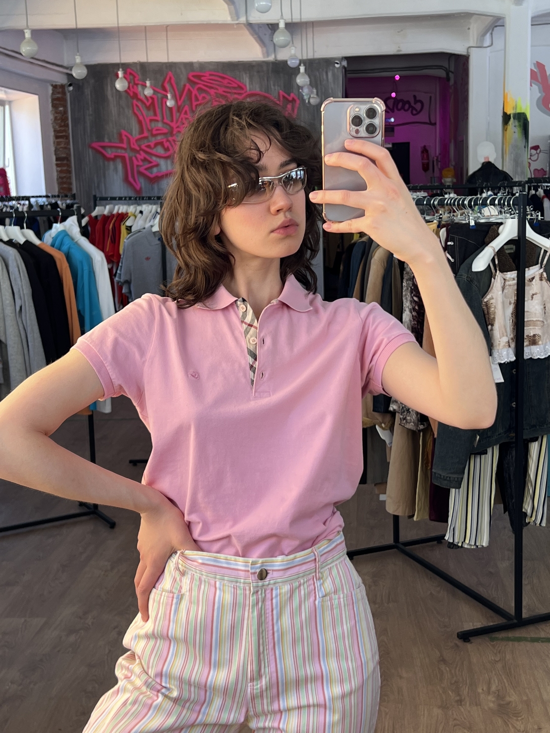 Burberry pink polo sales