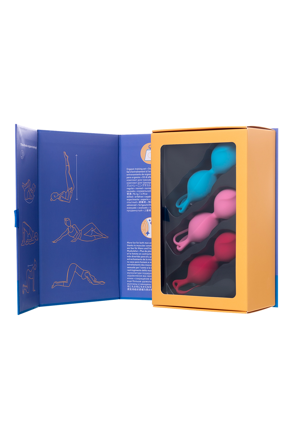 Набор вагинальных шариков Satisfyer  Balls C03 Double, силикон, ассорти, Ø 3 см.
